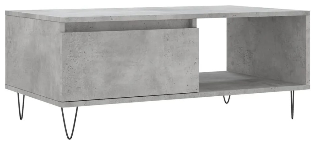 Betonszürke szerelt fa dohányzóasztal 90x50x36,5 cm