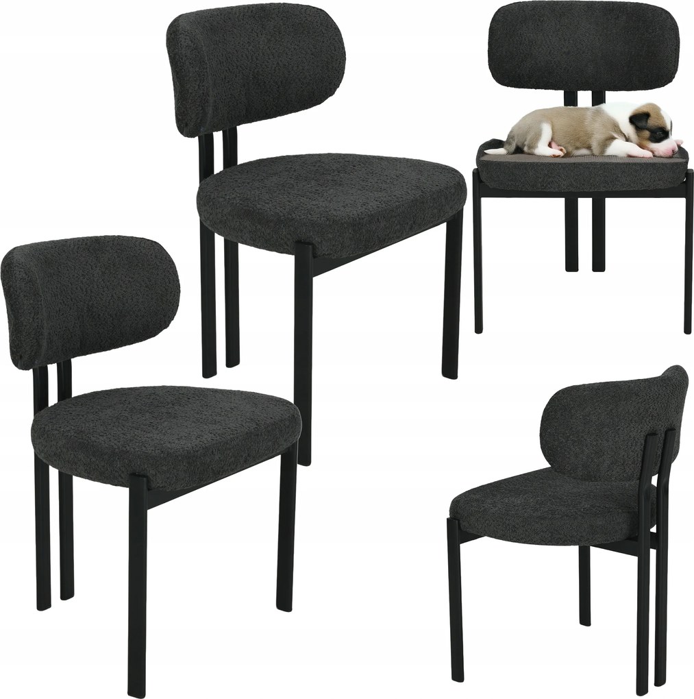 2 db-os kárpitozott szék szett Arlo szürke loft étkező nappaliba