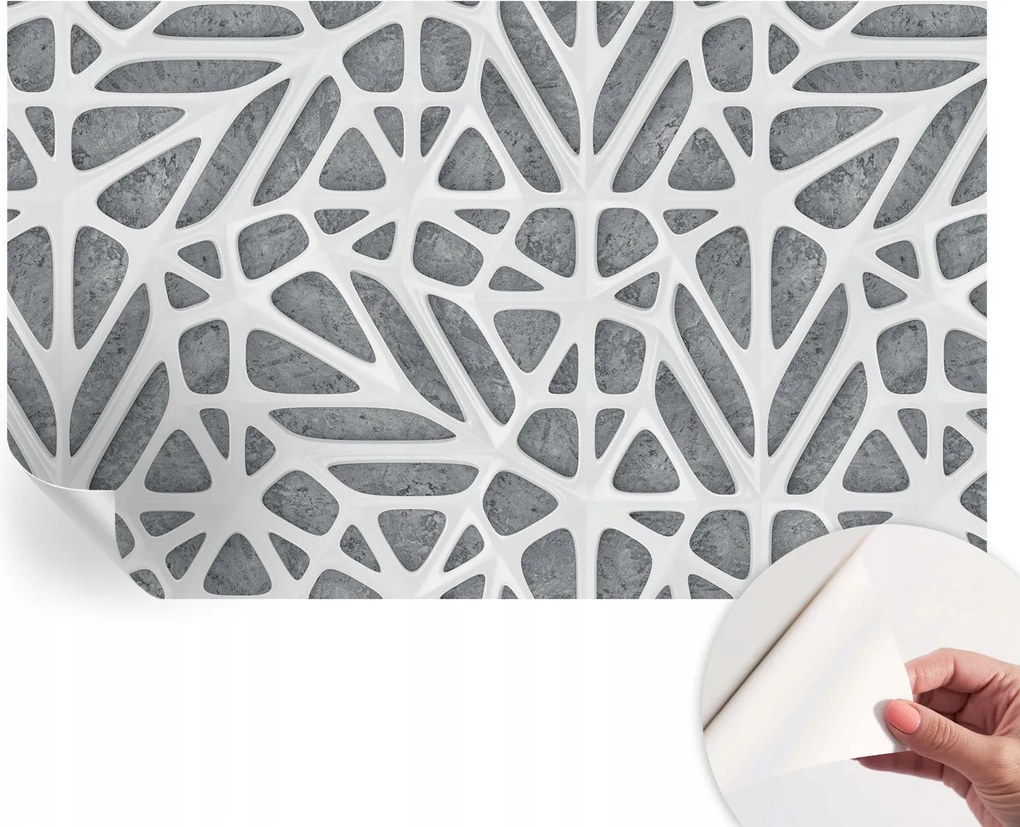 Öntapadós tapéta Fali furnér 3D hatás Geometrikus háló 416x254 cm