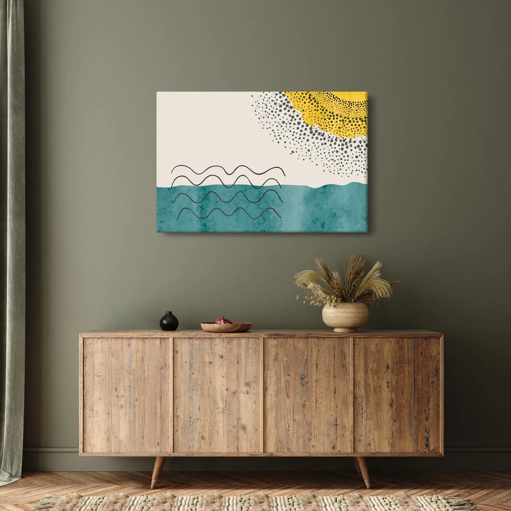Kép - Absztrakt festmény a strandról N⁰1 (90x60 cm)