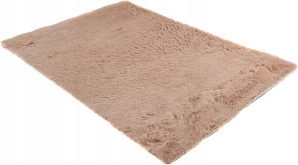 Szőrös Szőnyeg 170/120CM Bézs Barna Narancs Hosszú Haj