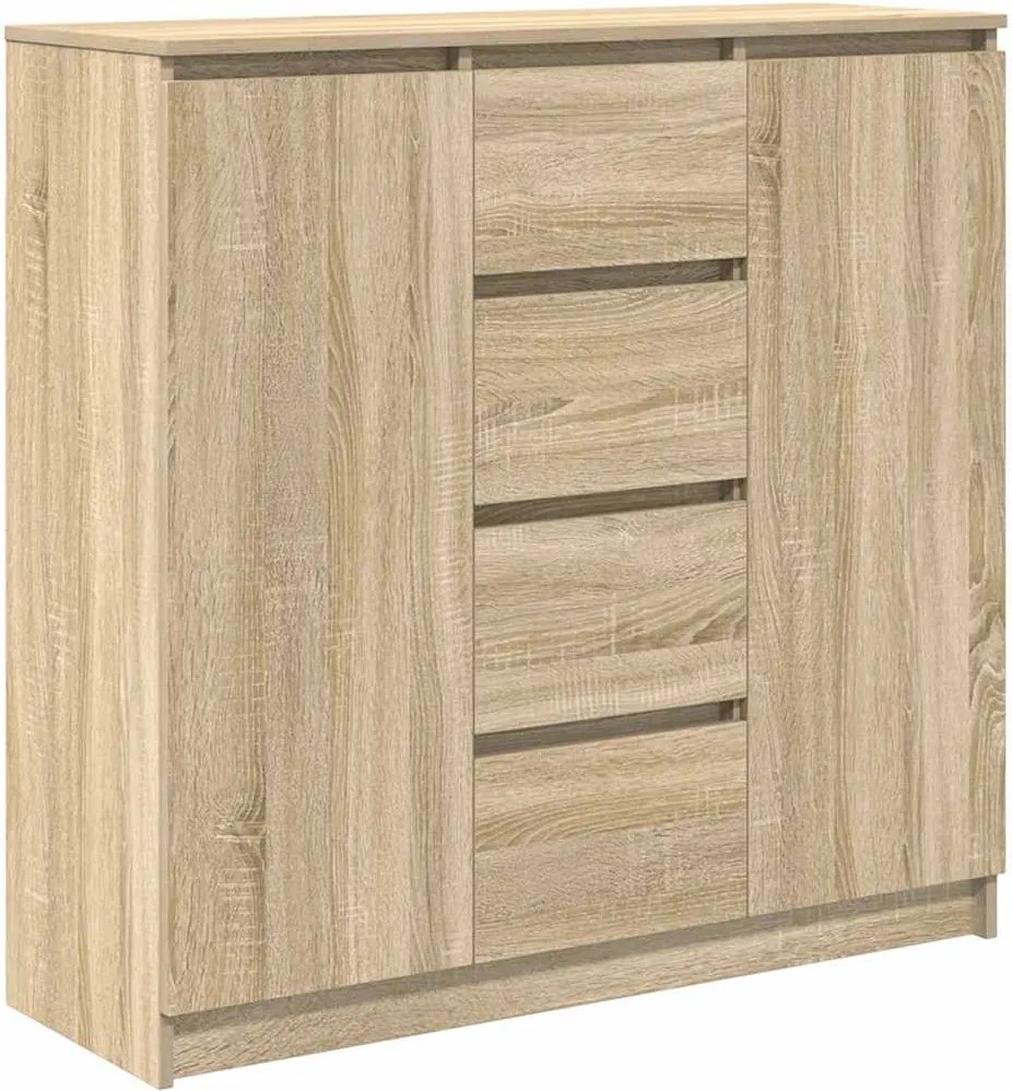 vidaXL sonoma tölgy szerelt fa tálalószekrény fiókos 100,5x35x98,5 cm