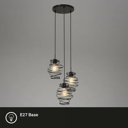 Briloner 4870-035 - Kábelen függő csillár, 3x E27/60W/230V