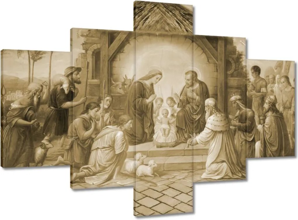 Vászonkép 100x70 Szépia színű jászol