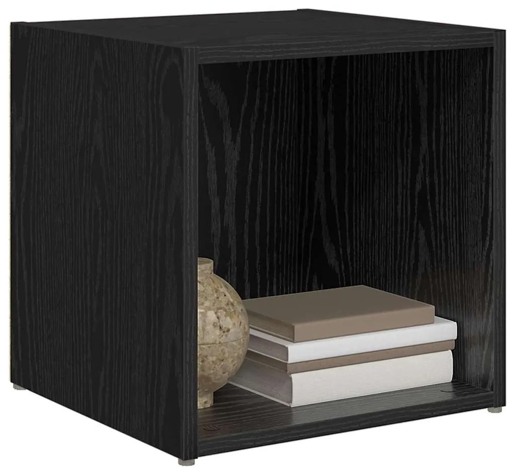 TV szekrény 2 pcs Fekete 37 x 35 x 37 cm Faanyag