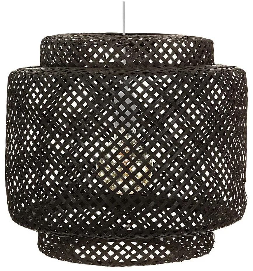 Atmosphera - Csillár zsinóron LIBY 1xE27/40W/230V bambusz/fekete