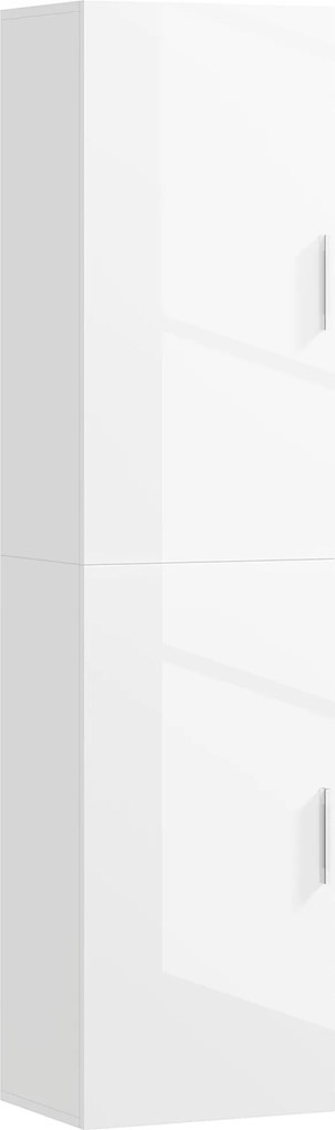 HOMCOM Fürdőszobai Fali Szekrény Magas Fürdőszobai Oszlop Állítható Polcokkal és 2 Ajtóval Modern Fürdőszobai Bútor Kicsi Terekhez 40x30x160 cm Fehér