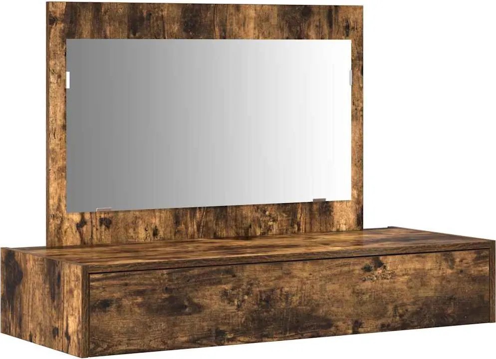 vidaXL Öltözködőasztal fiókkal tükörrel Barna 100 x 40 x 70 cm Faanyag