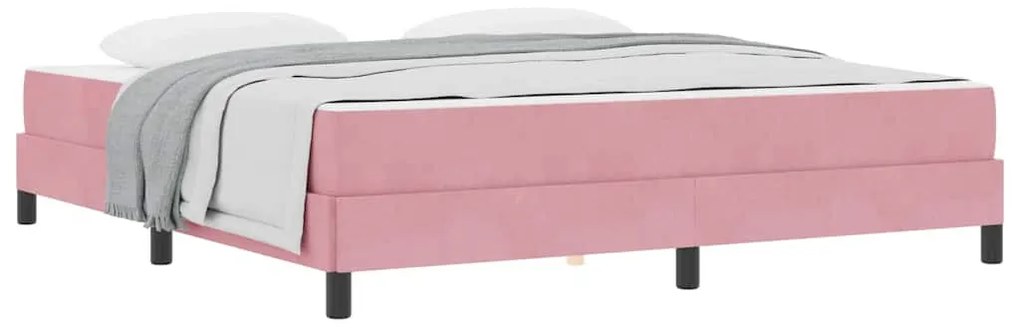 Boxspring ágy matraccal Rózsaszín 180 x 200 cm Bársony