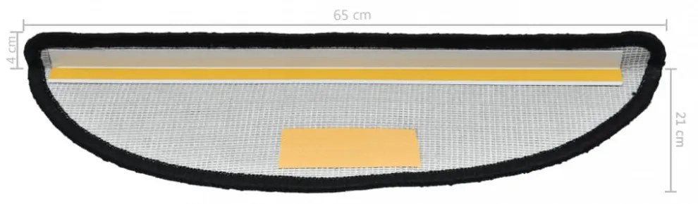 15 db fekete lépcsőszőnyeg 65 x 21 x 4 cm