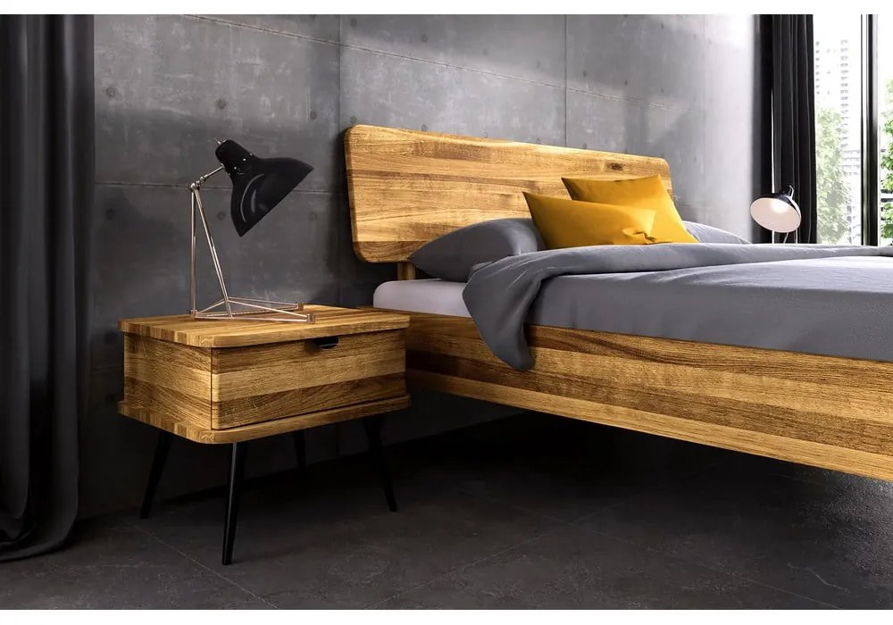 Natúr színű tölgyfa éjjeliszekrény Kula – The Beds