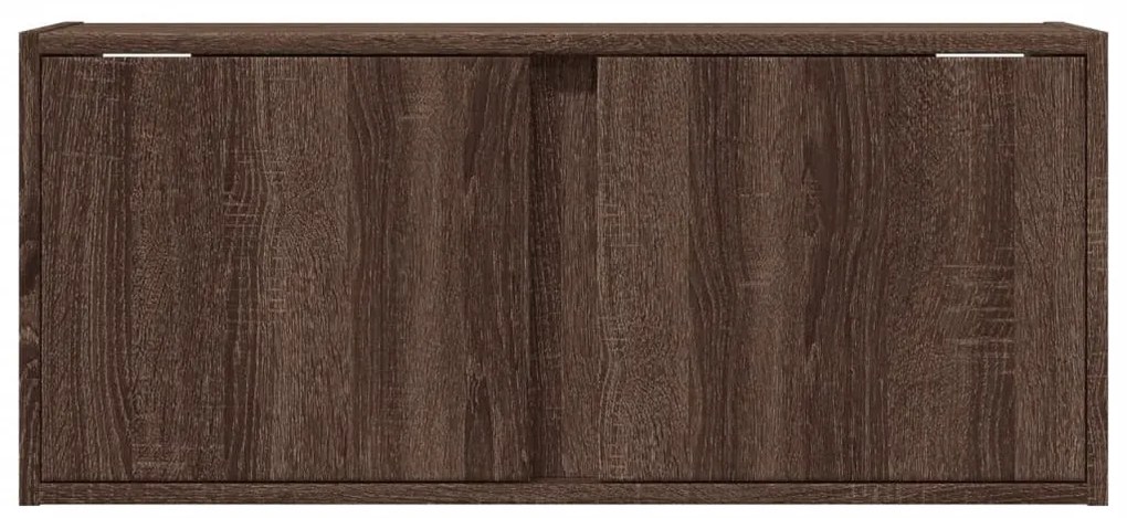 barna tölgyszínű fali TV-szekrény LED-del 80x31x35 cm
