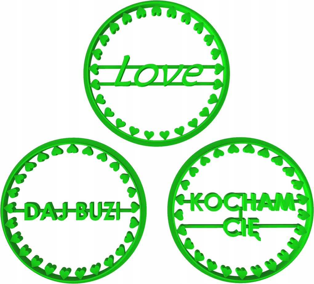 Formák Lyukasztók Valentin-nap Szívek 3db-os szett