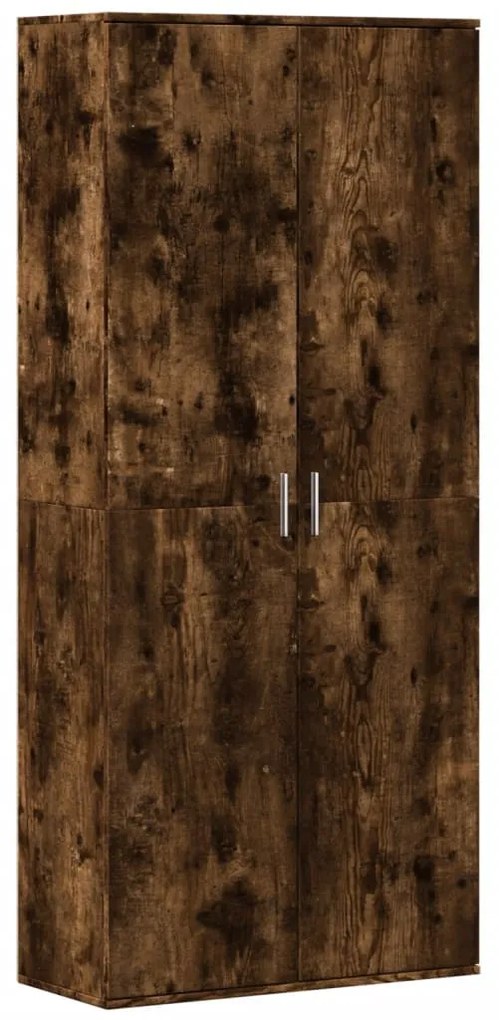 füstös tölgy színű szerelt fa magasszekrény 80 x 35 x 180 cm