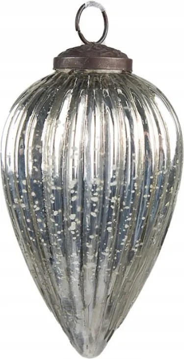 Karácsonyi gömb ezüst 6*12 cm 6x12 cm