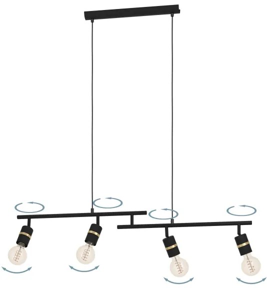 Eglo 900177 - Csillár zsinóron LURONE 4xE27/10W/230V