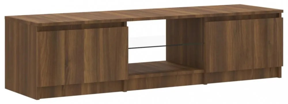 barna tölgyszínű TV-szekrény LED-ekkel 140 x 40 x 36 cm