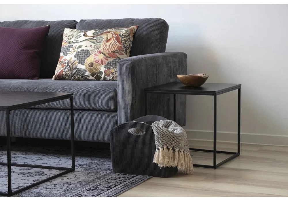 Vita dohányzóasztal fekete, fekete kerettel, 45x45x45 cm