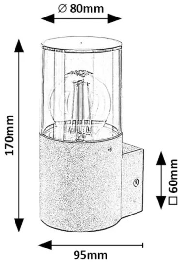 Rabalux 7158 - Kültéri fali lámpa TEPLICE 1xE27/12W/230V IP44