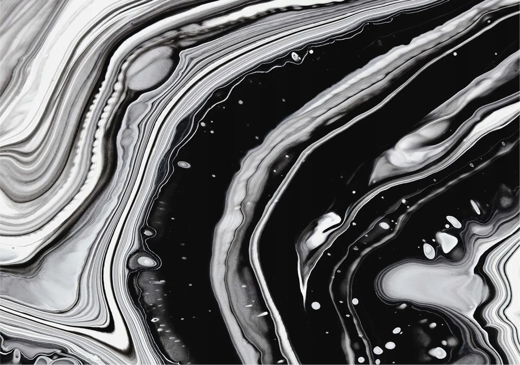 Fotótapéta Flizelin Fal a Hálószobába Monokróm hullámok 312x219