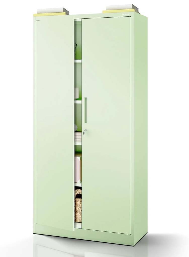 Irodai szekrény, 900 x 1850 x 400 mm, Fresh Style: pasztellzöld