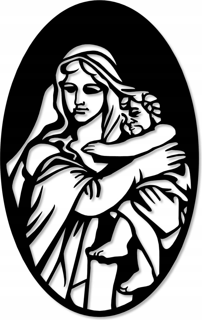 Fa Fali Dekoráció Mária Panel Áttört Képek Nappali Triptichon