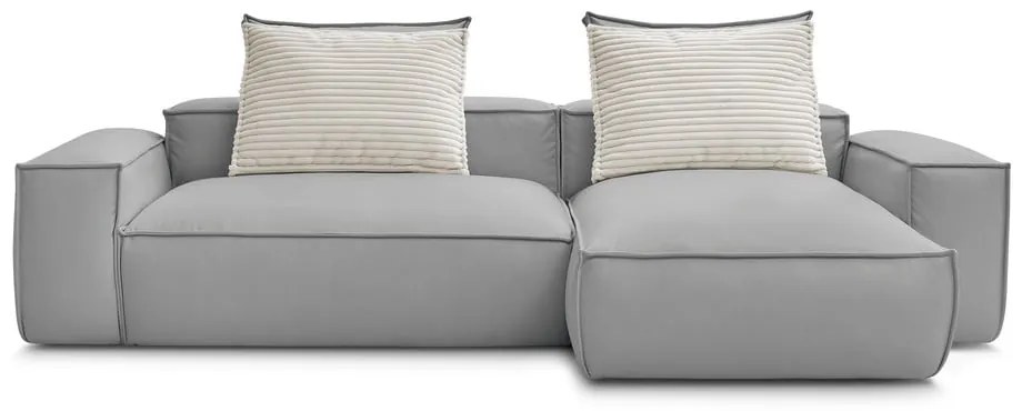 Világosszürke bőrutánzat sarokkanapé (variálható) Boheme – Bobochic Paris