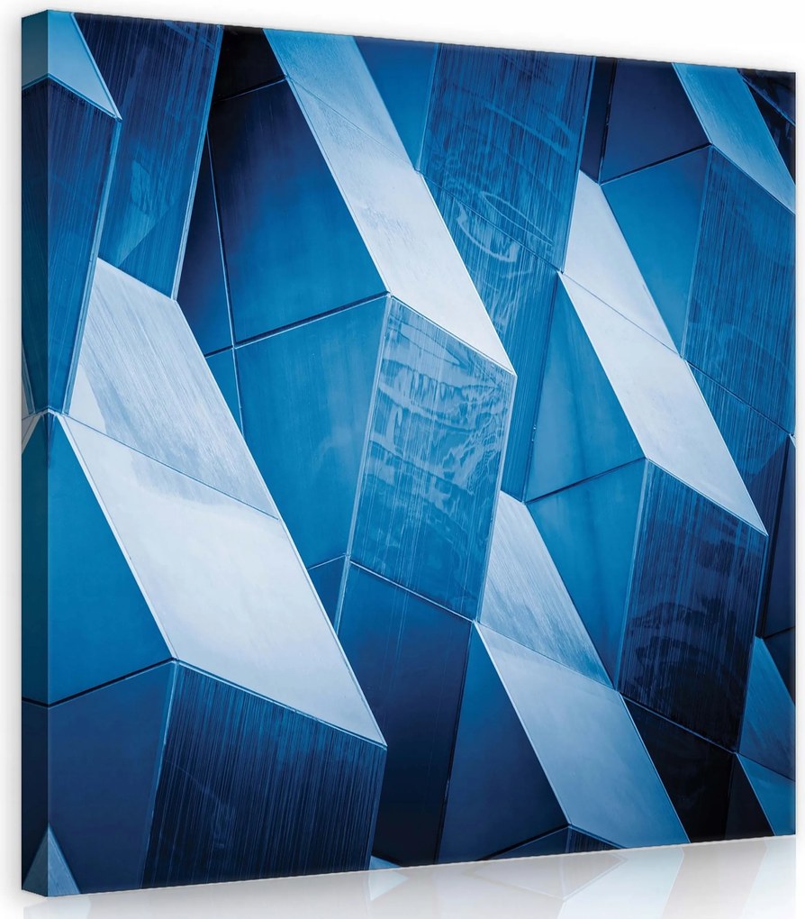 Vászonkép 40x40 Geometriai figurák kék absztrakt minimalizmus fényárnyék