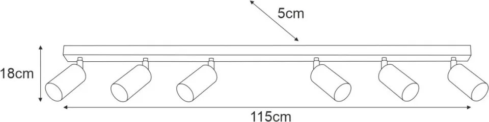 KAJA K-4555 MONTI Fekete Színű Spotlámpa 6xGU10 10W IP20