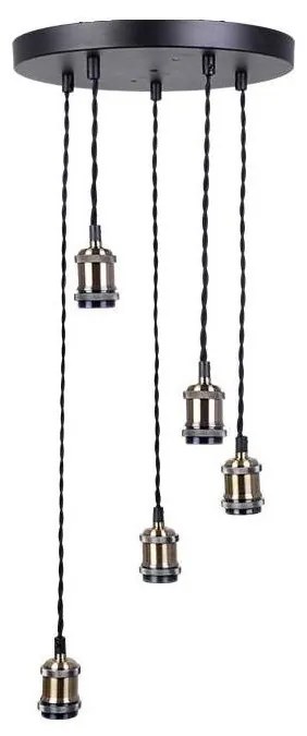 Tápkábel 5xE27/60W/230V bronz