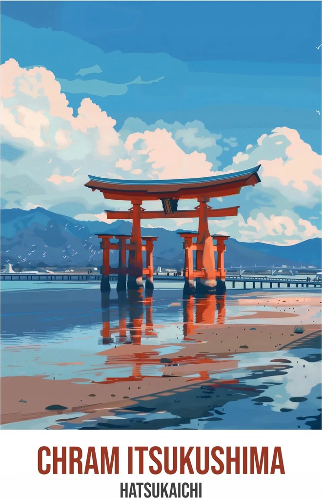 Poszter 70x100cm Chram Itsukushima