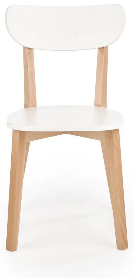 Buggi étkezőszék, fehér / bükkfa