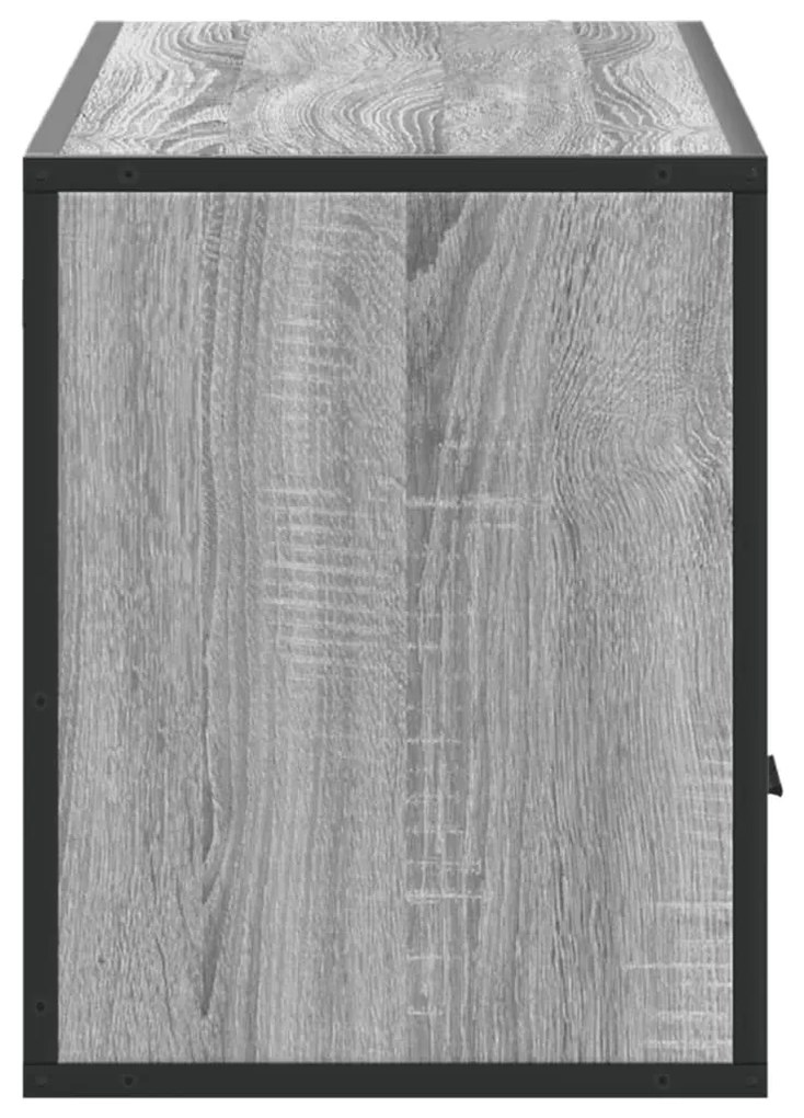szürke sonoma színű szerelt fa és fém TV-szekrény 100x31x39,5cm
