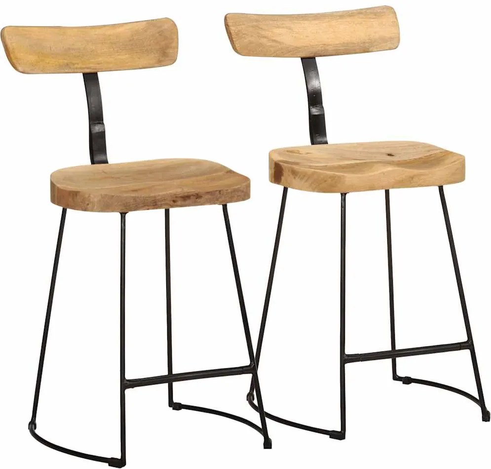 vidaXL Bárszékek 2 db 49x43x79 cm tömör fa Mango