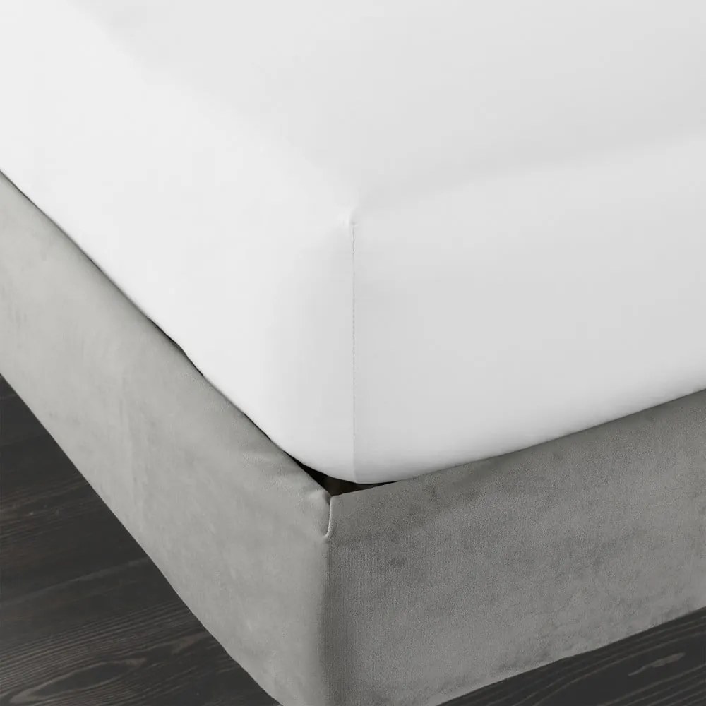 Fehér gumis pamut-szatén lepedő 150x200 cm Cotton Sateen – Bianca