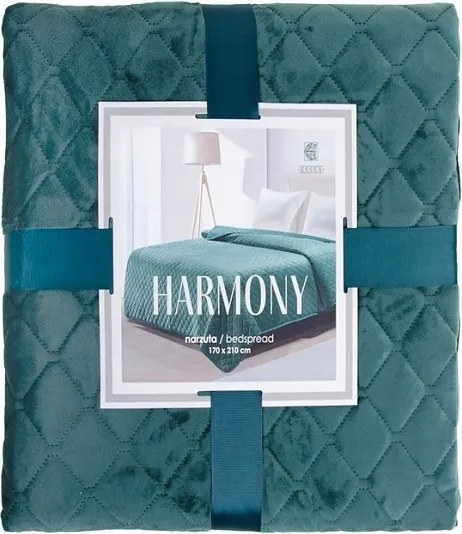 Steppelt ágytakaró 170X210 cm Velúr üvegzöld