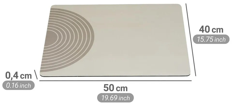Bézs gumi edénycsepegtető alátét 50x40 cm Dima – Wenko