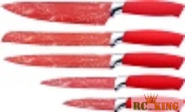 Royalty Line Márvány bevonatú Kés Készlet 5 db-os Piros
