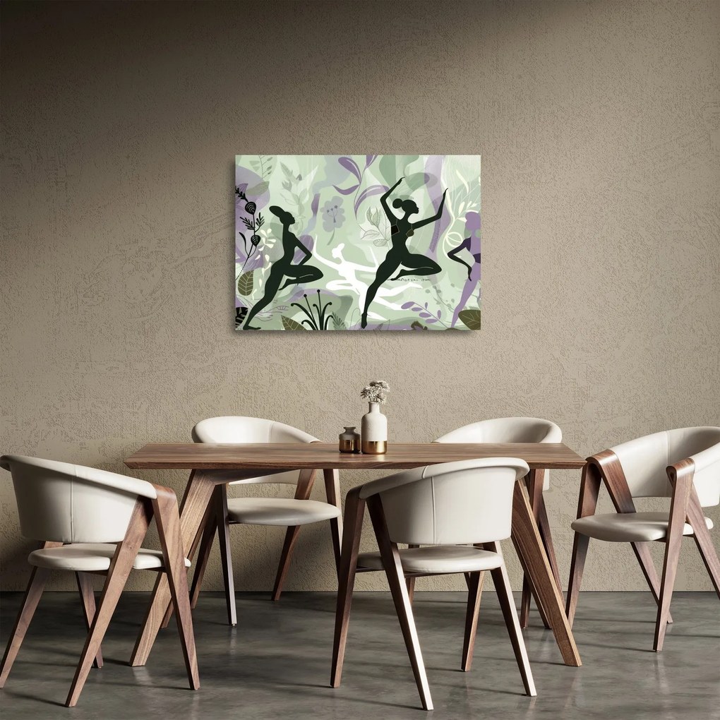 Üveg kép - A táncosok illusztrációja (70x50 cm)