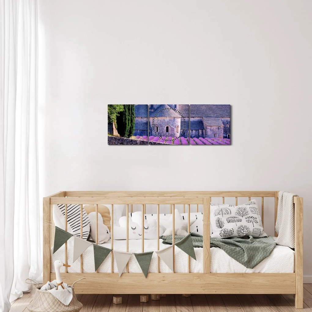 Kép - Levendula mező (órával) (90x30 cm)