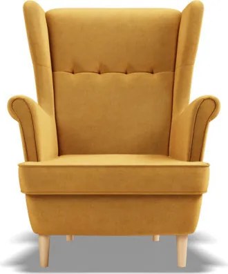 Uszak Mini fotel, bársony, sárga