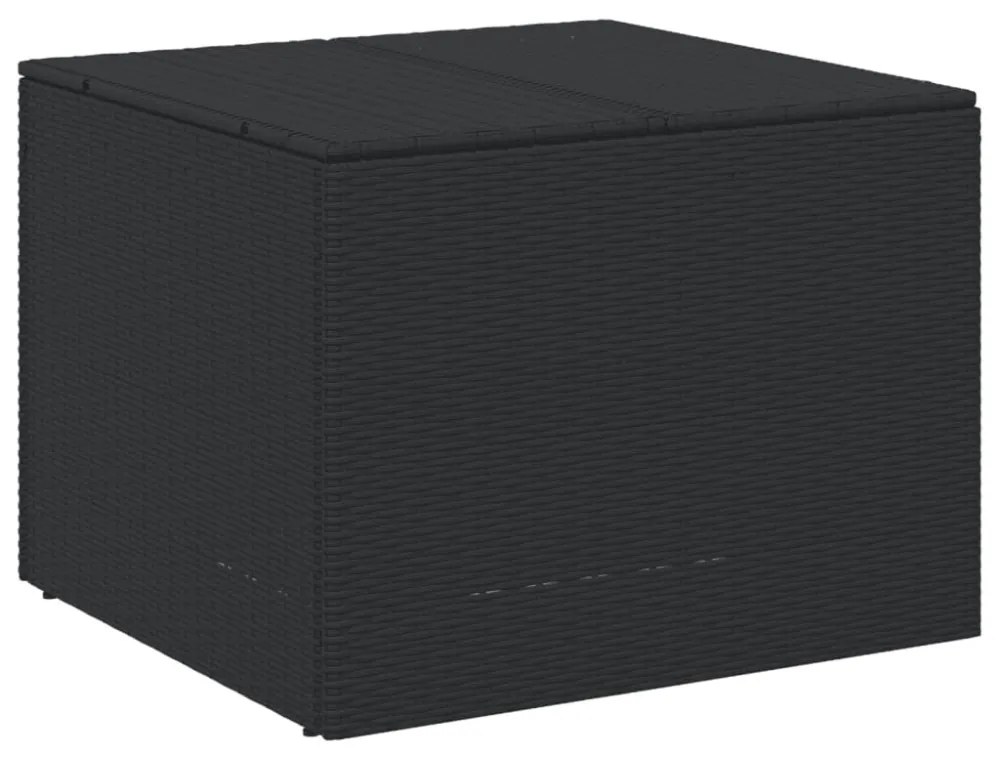 fekete polyrattan kerti tárolóláda 291 L