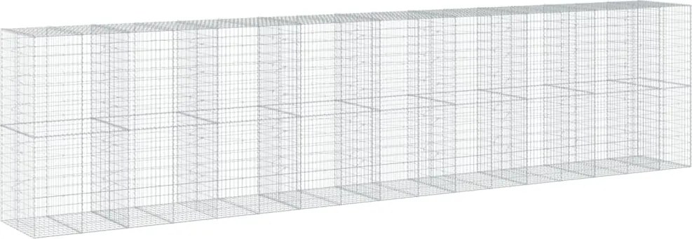vidaXL horganyzott vas gabion kosár fedéllel 850 x 100 x 200 cm