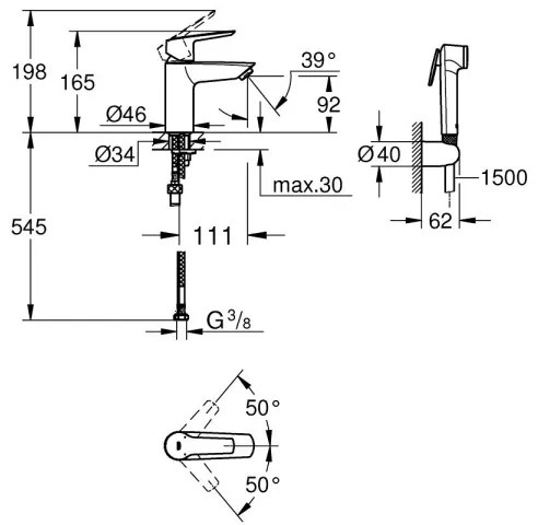 GROHE 23123003 - START mosdócsaptelep 165 mm fényes króm