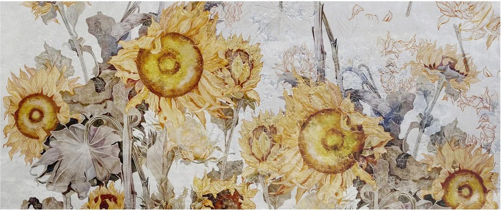 Kép - Napraforgó a falban (120x50 cm)