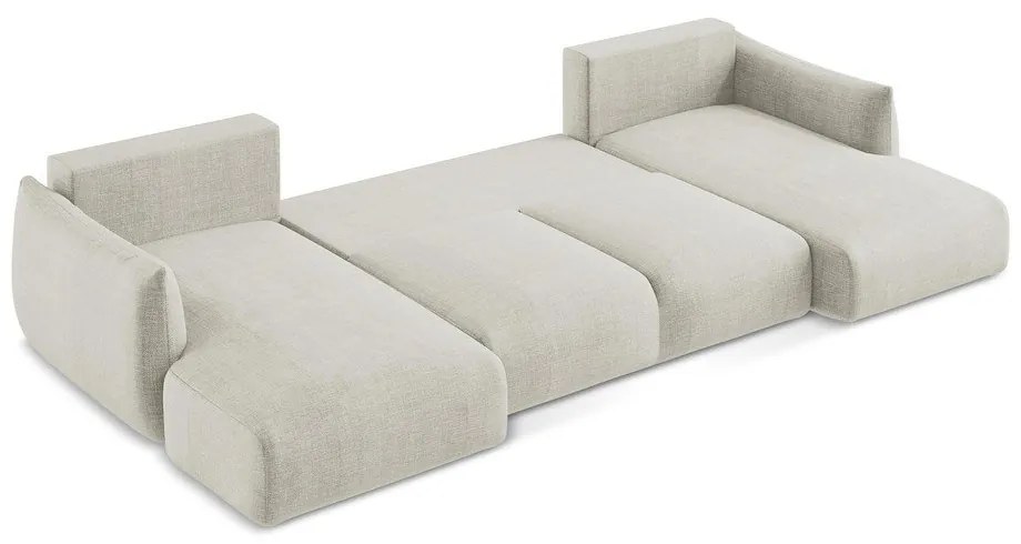 Bézs kinyitható sarokkanapé (U alakú) Leila – Makamii