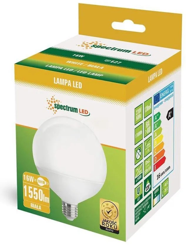 Szerszámlámpa, LED izzó E27 4000K 230V 16W 1550 lm 13154, semleges, OSW-05421