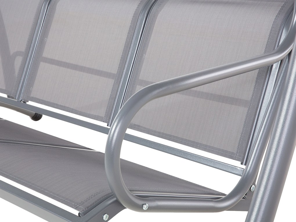 Szürke hintaágy - szövet és fém - BOGART Beliani