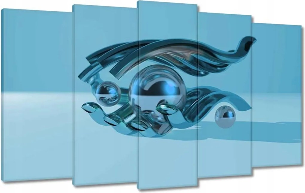 Festmények 100x60 Kék grafika