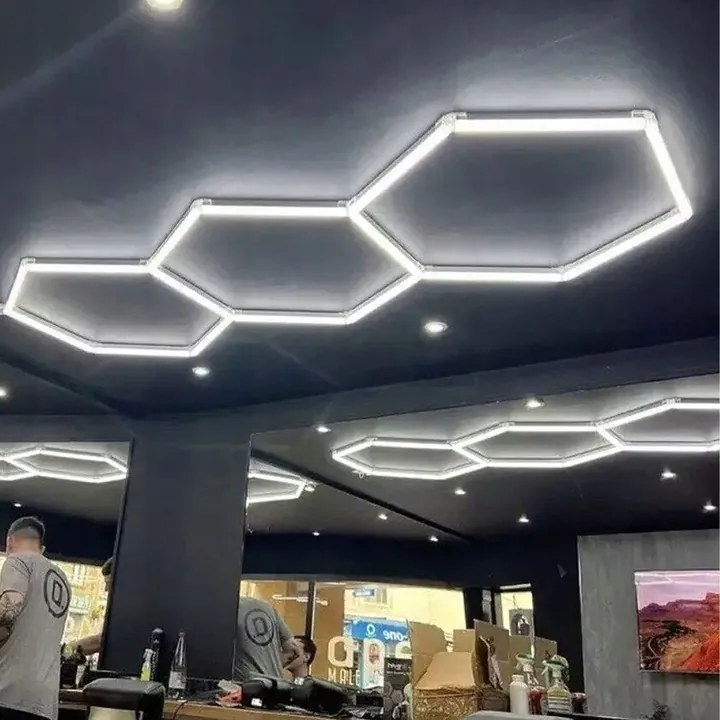Led lámpa Hexagon Panel Világítás Műhely Garázs Ház 247x98cm 125W 6500K